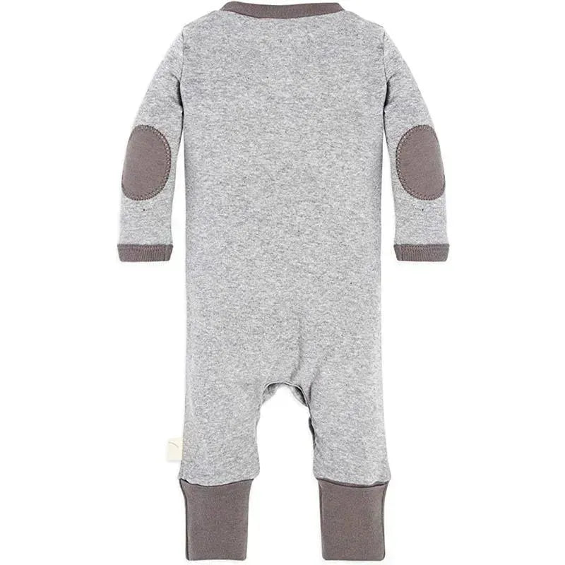 Burts Bees - Macacão Henley Neutro para Bebê, Heather Grey, Prematuro